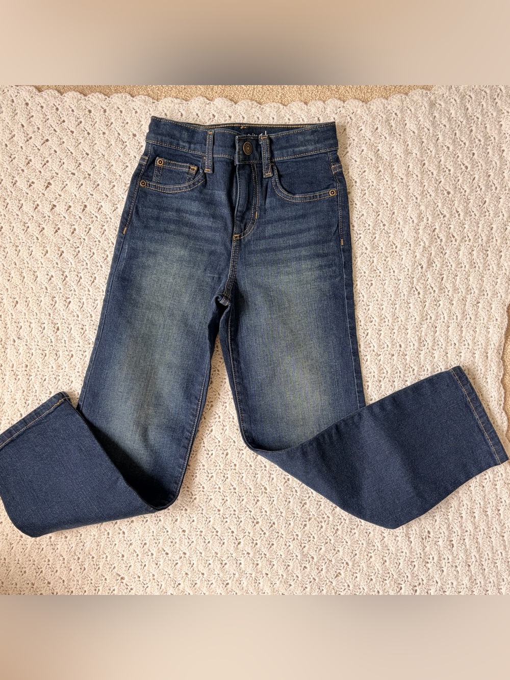 Jumping beans boys’ dark wash relaxed jeans- 7- true blue